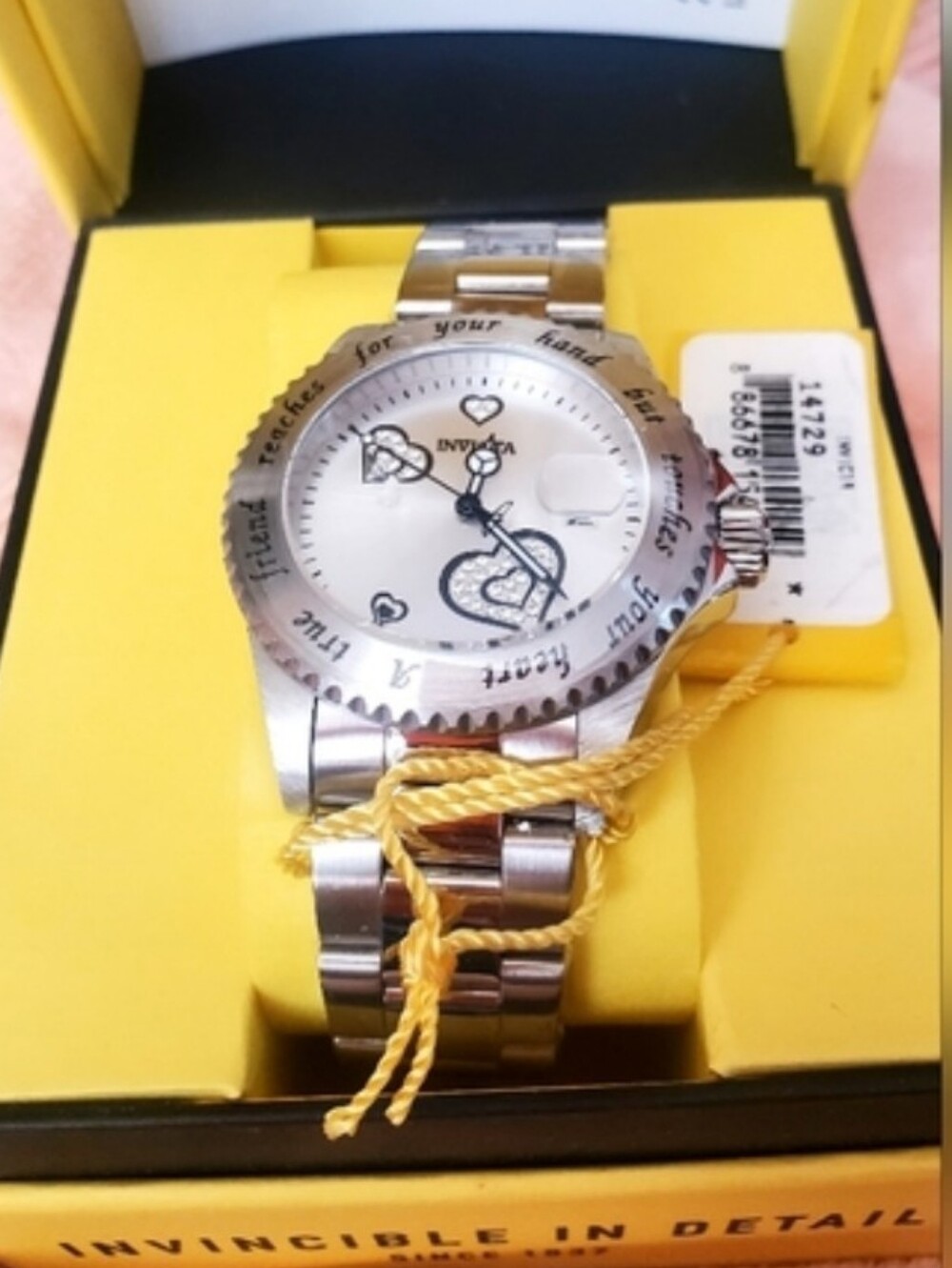 NIB Invicta Angel Friendship Silver Stainless Steel Watch 14729